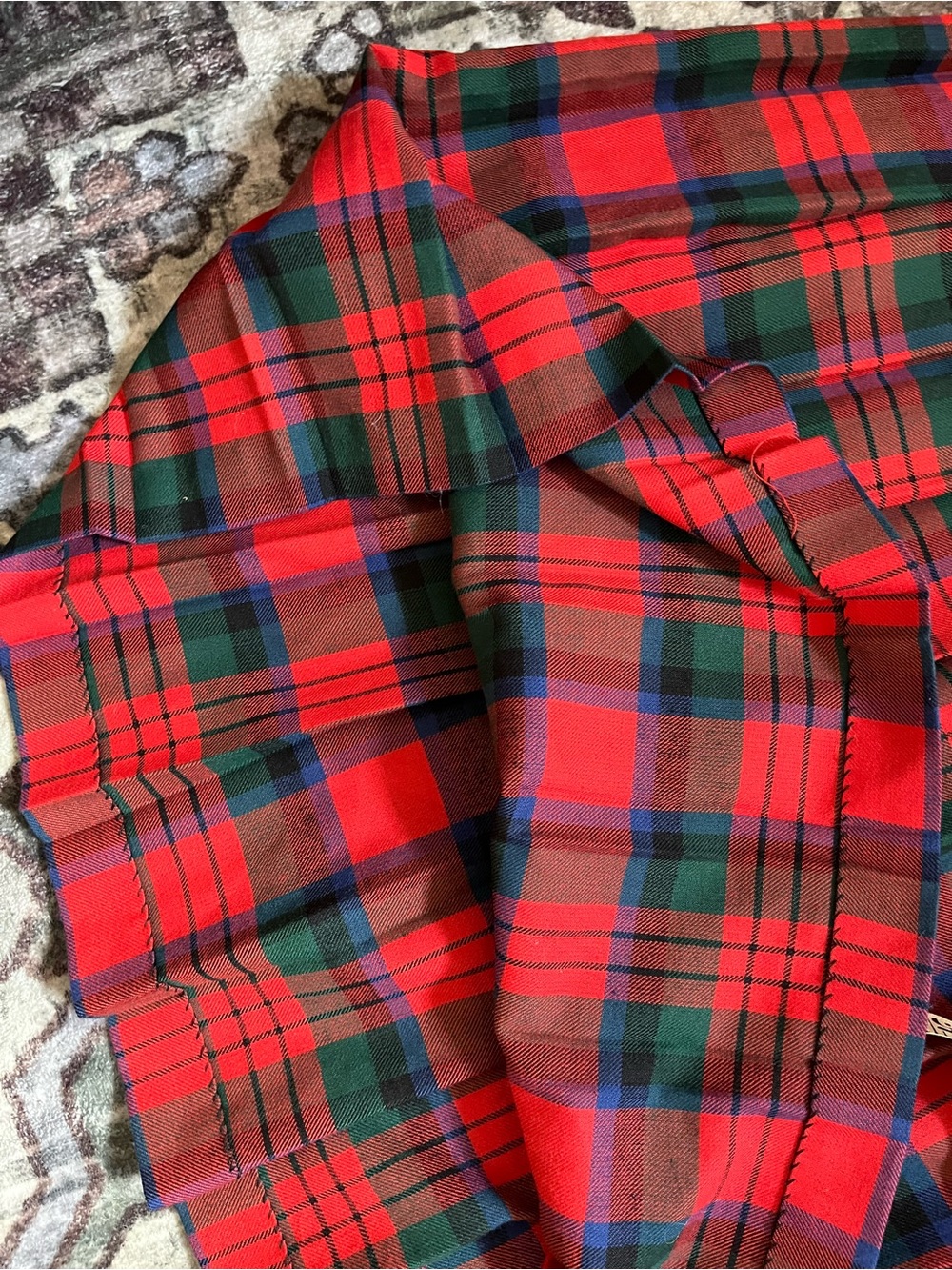 Vintage Classic Red Tartan Pleated Plaid Skirt - Size M 30” Waist (8) - Picture 5 of 7